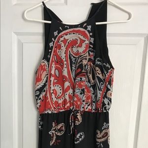 Loft floral print black red dress - SP
